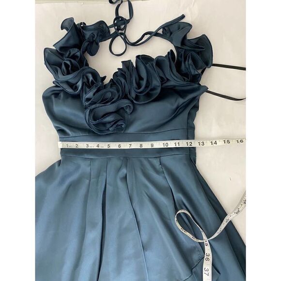 B. Darlin Ruffle Dress Blueish Charcoal Color Party Holiday - Size 3/4 - Picture 6 of 7